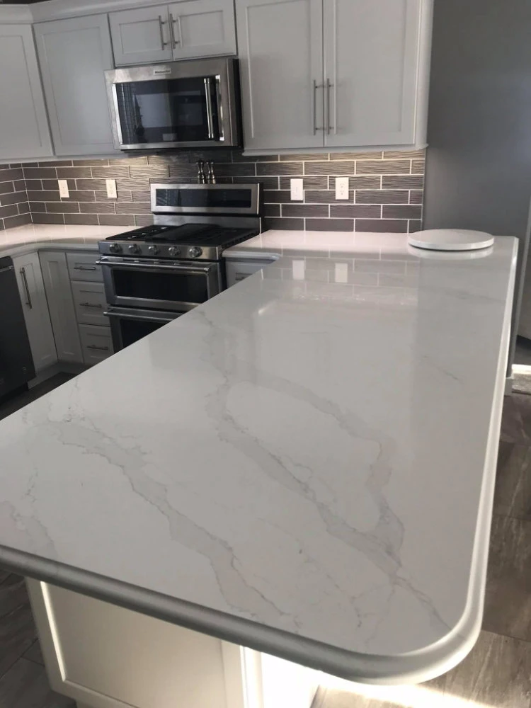 Custom stone countertop in modern kitchen