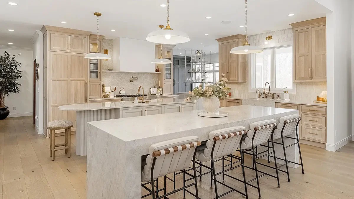 Kitchen with stone counter tops